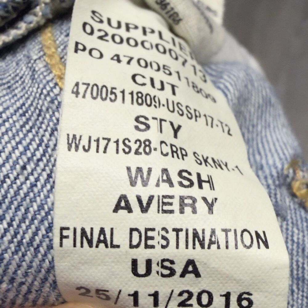 Denim & Supply Ralph Lauren Crop Skinny Jeans Women 30(32) Blue Star Distressed - Picture 6 of 15
